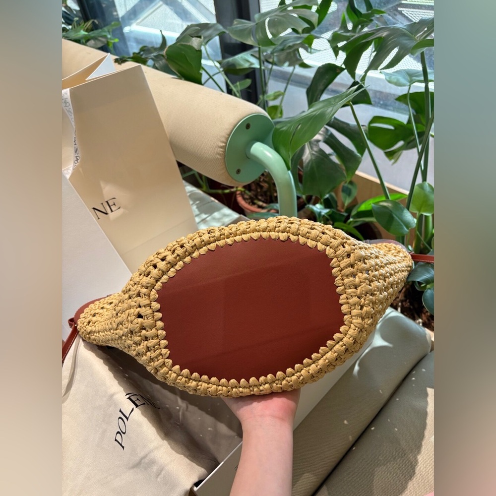 Polène Woven Raffia Leather Tote Bag - Picture 5 of 11